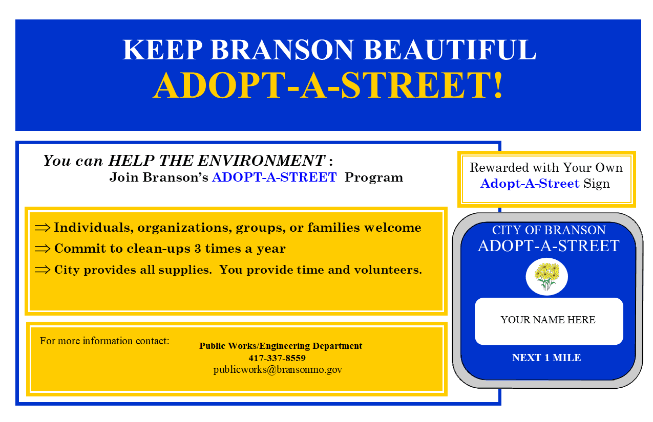 Public Works/Engineering Department Adopt-A-Street 417-337-8559